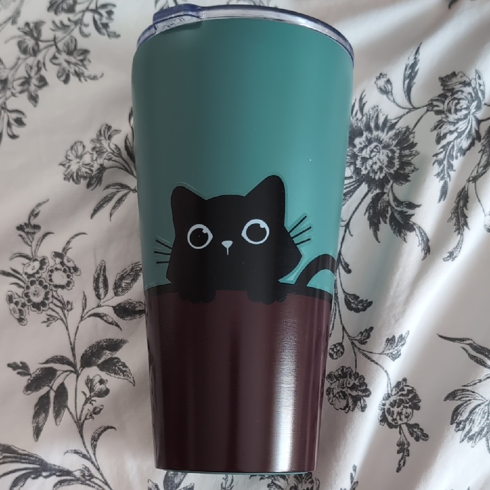 Curious Kitten Coffee Tumbler